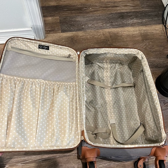 Jessica Simpson Navy Blue Stripped Luggage- Local pick up ONLY! - Picture 3 of 7